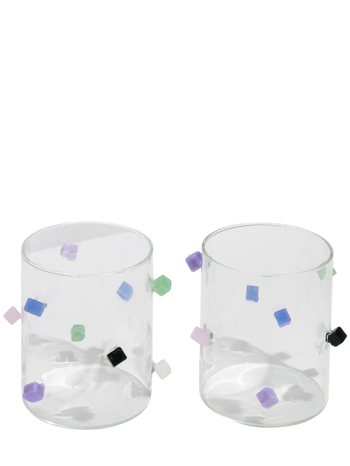 Fazeek Set Of 2 Cube Glasses In 透明