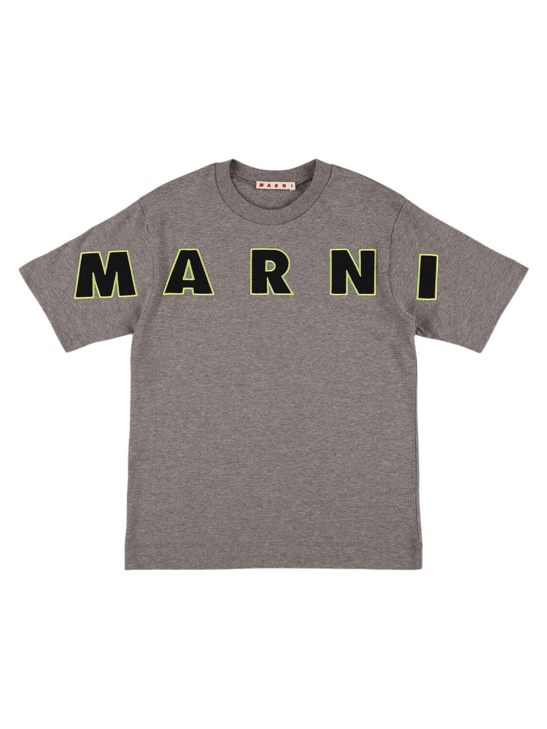 Marni Junior Embroidered Cotton Jersey T-shirt In Grey