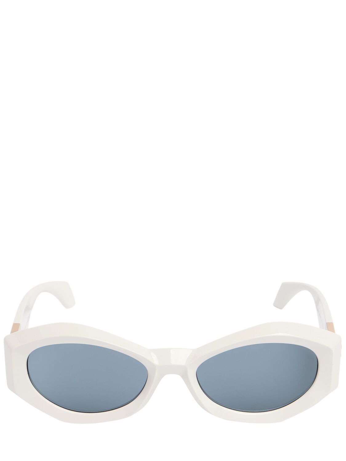 Versace Oval Acetate Sunglasses In White