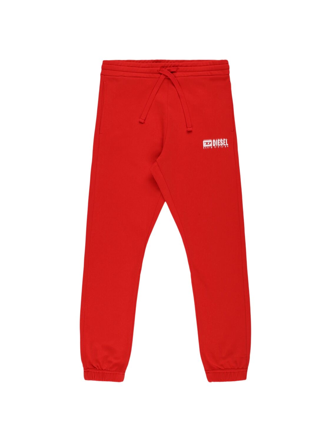 Diesel Cotton Sweatpants W/logo Detail In Red