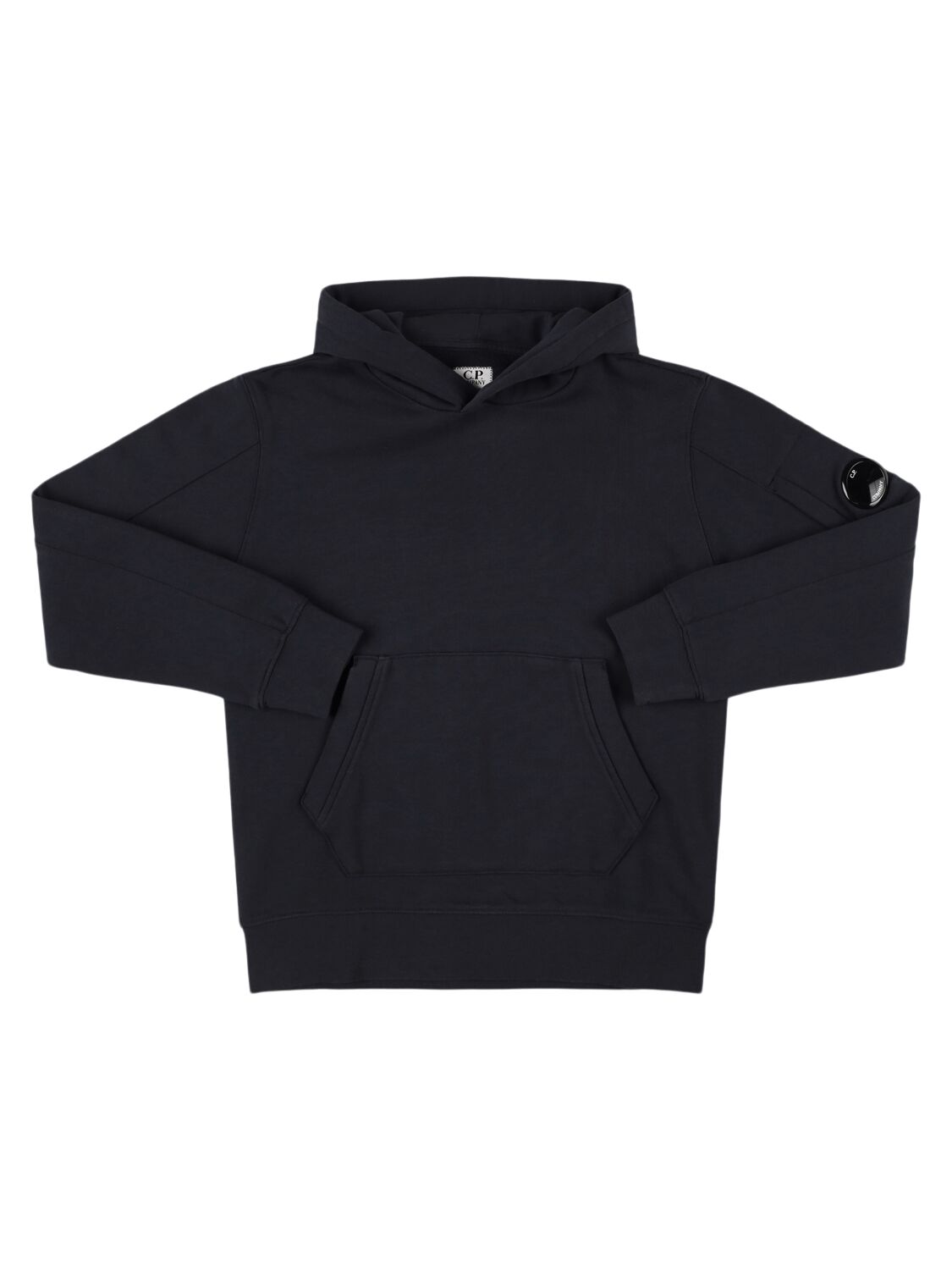 C.p. Company Cotton Hoodie W/lens In Blue