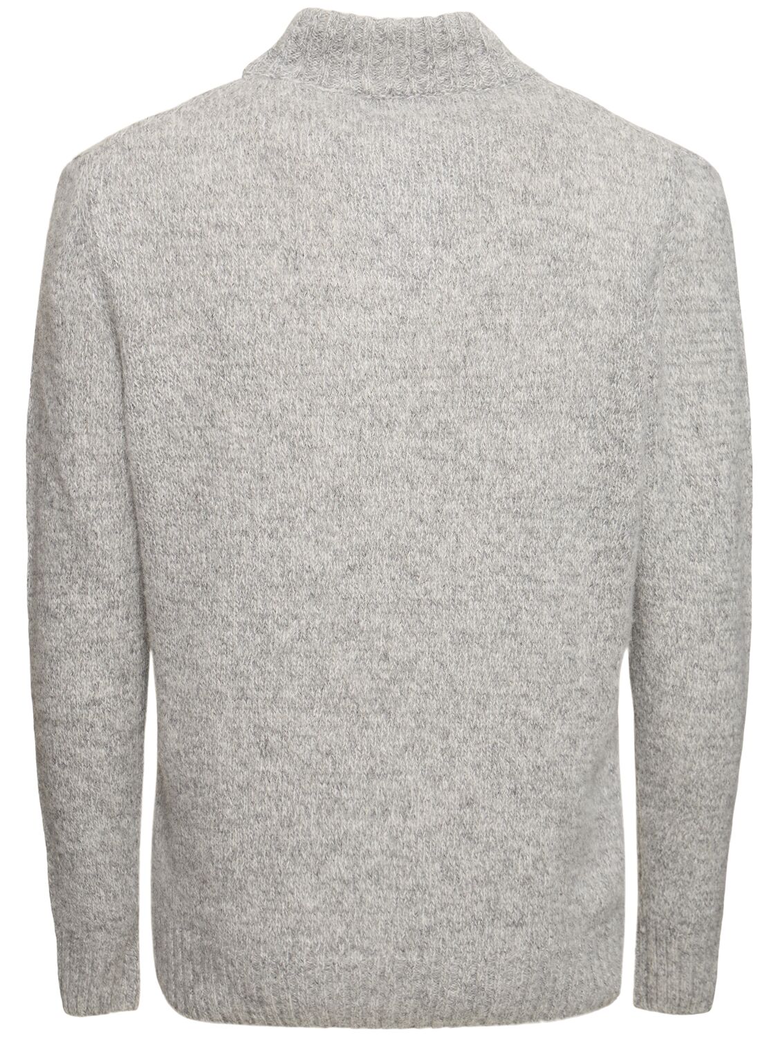 Shop Lardini Alpaca Blend Turtleneck Sweater In Beige/grey