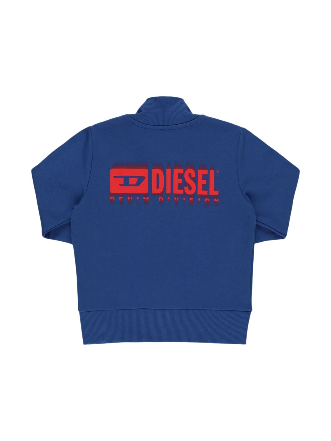 Shop Diesel Cotton Zip-up Sweatshirt W/logo In Blue