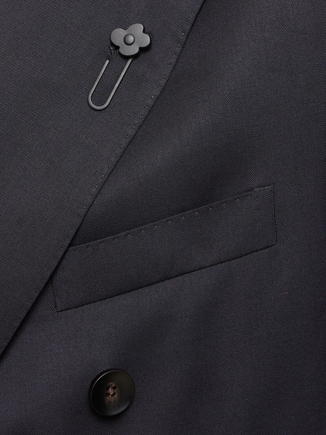 Shop Lardini Fine Wool Double Breasted Blazer In Blue