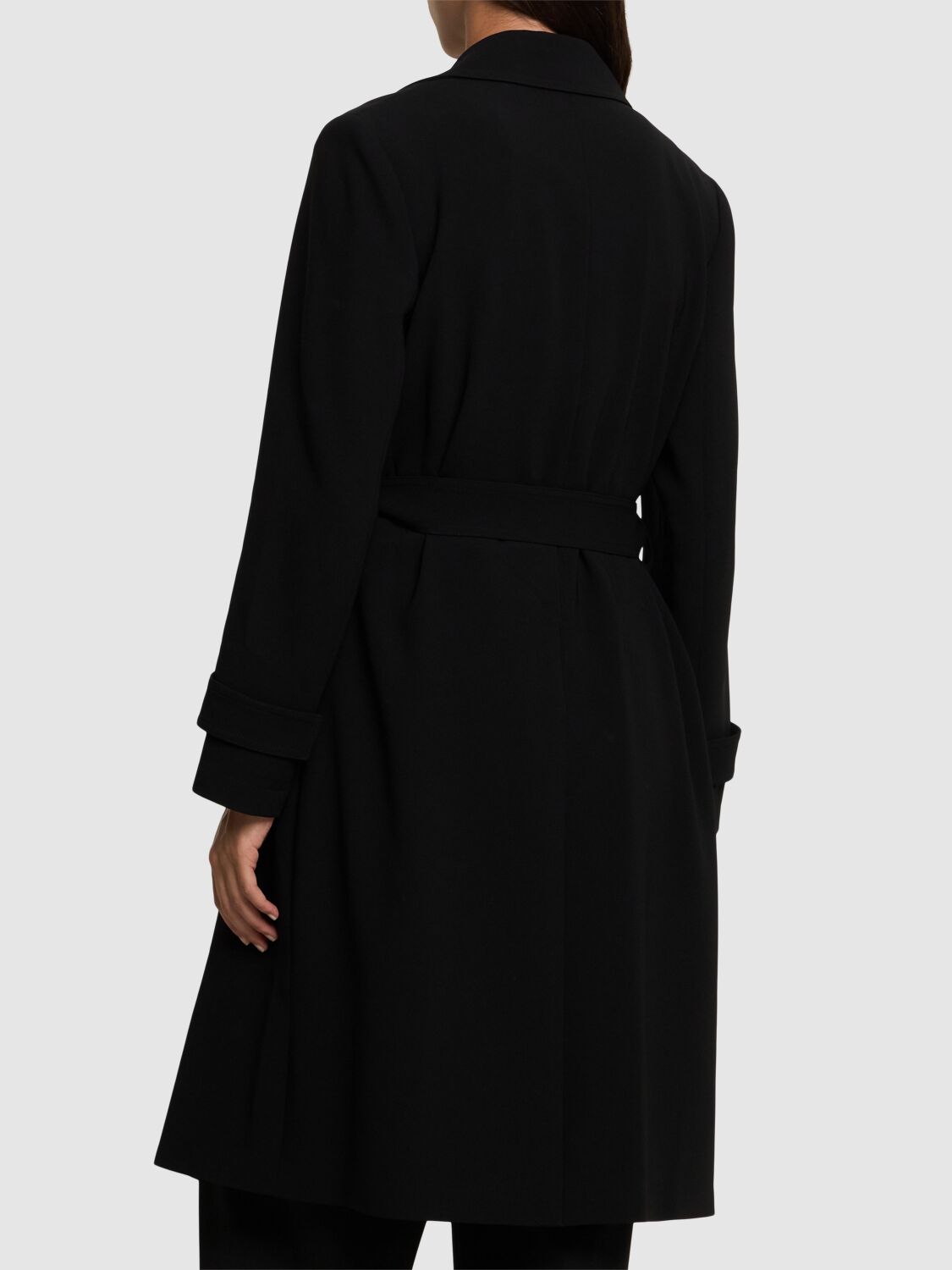 Shop Theory Oaklane Self-tie Midi Trench Coat In Black