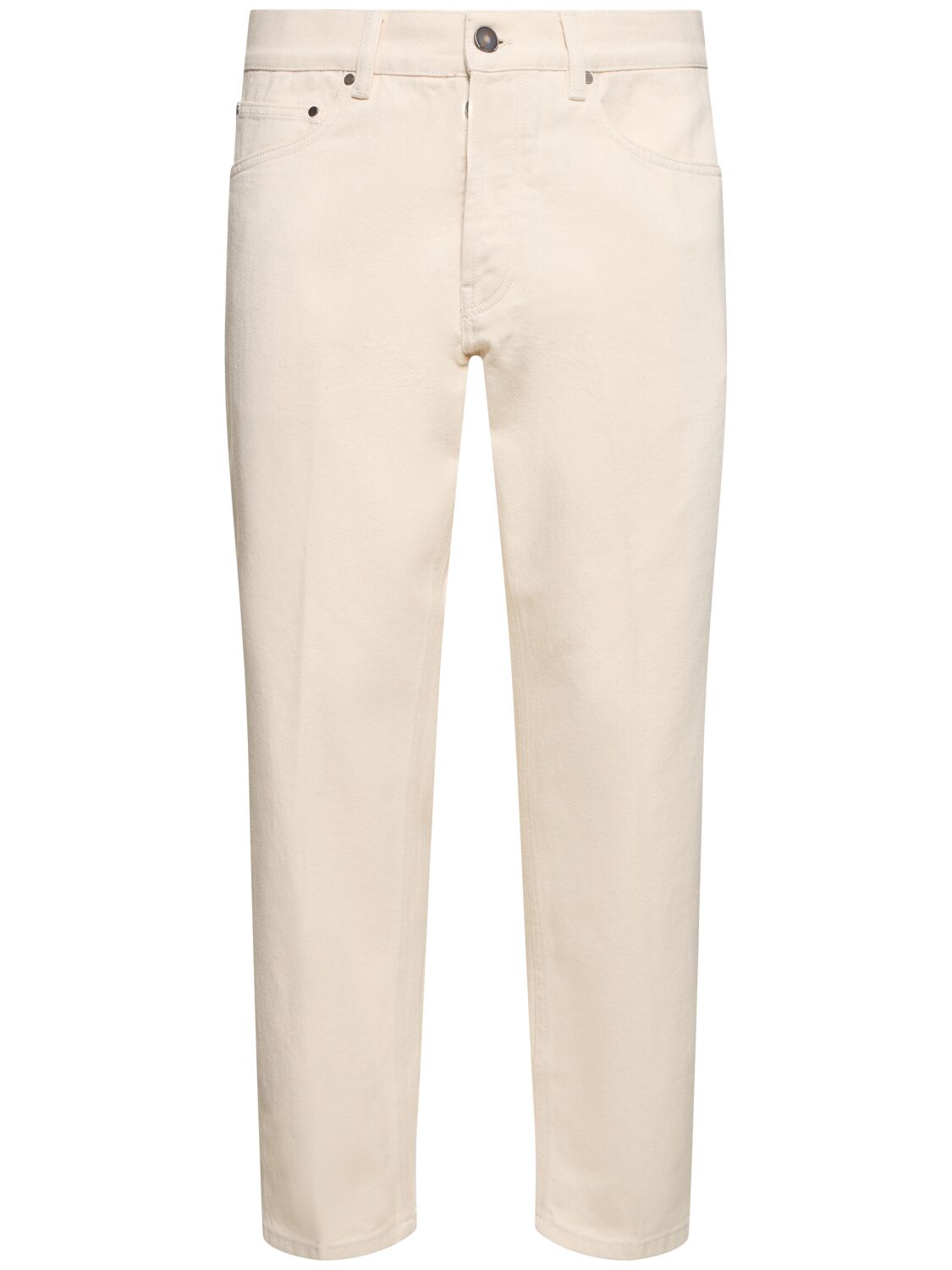 Lardini Cotton Denim Jeans In Beige/white