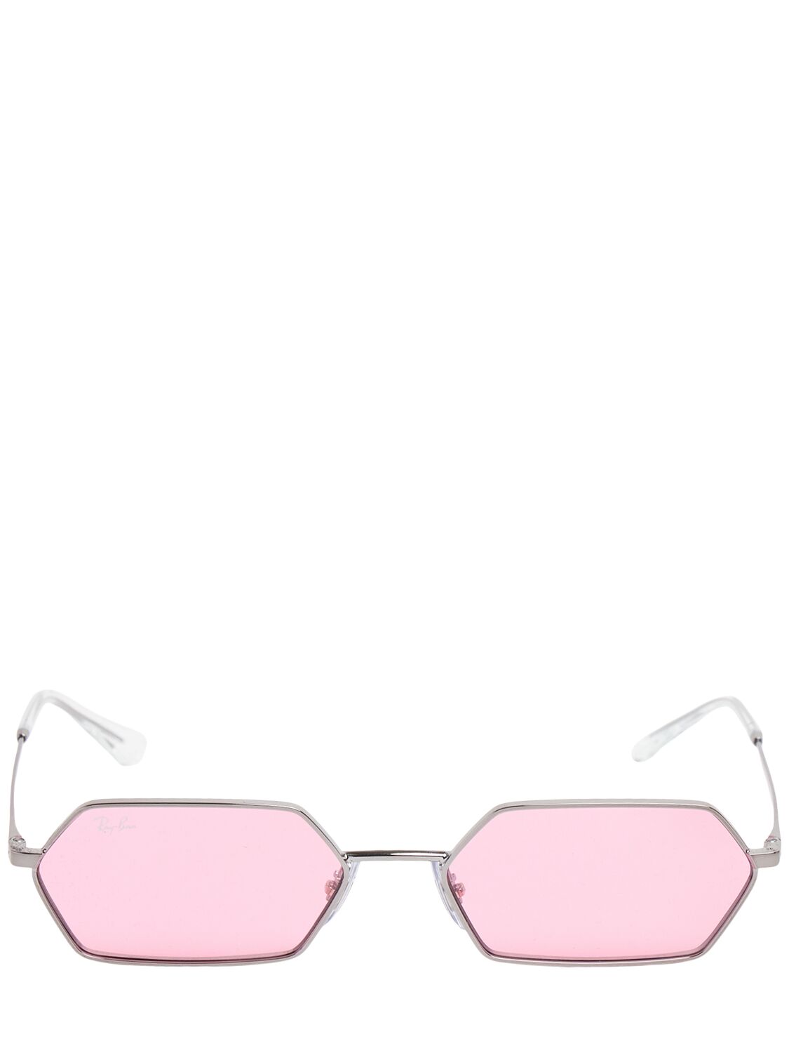 Ray Ban 3728 Squared Metal Sunglasses In Pink