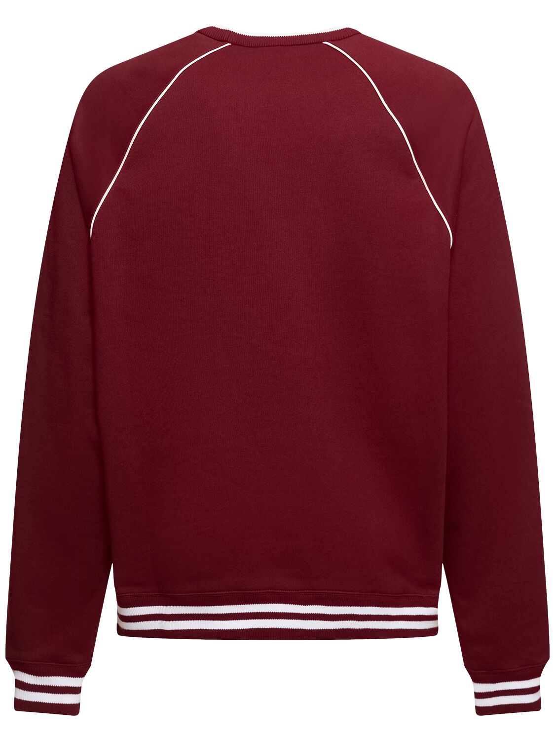 Shop Gucci Patch Cotton Crewneck Sweater In Rosso Ancora