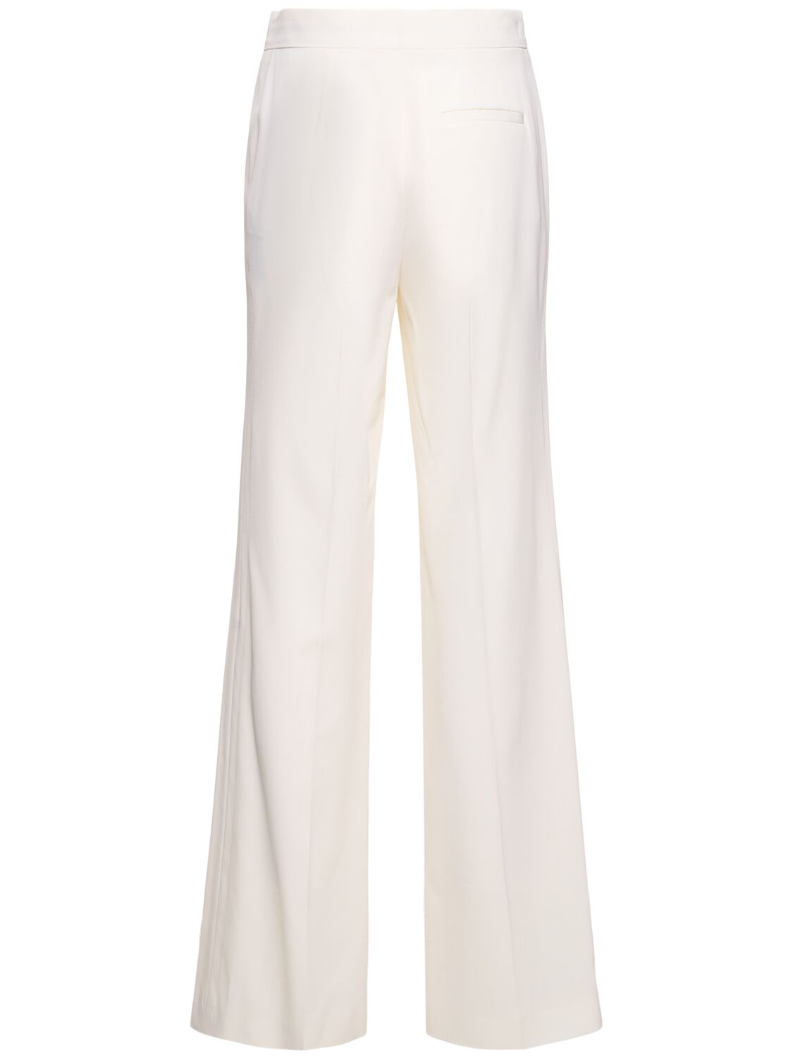 Shop Stella Mccartney Tailored Wool Blend Flared Pants In Cream