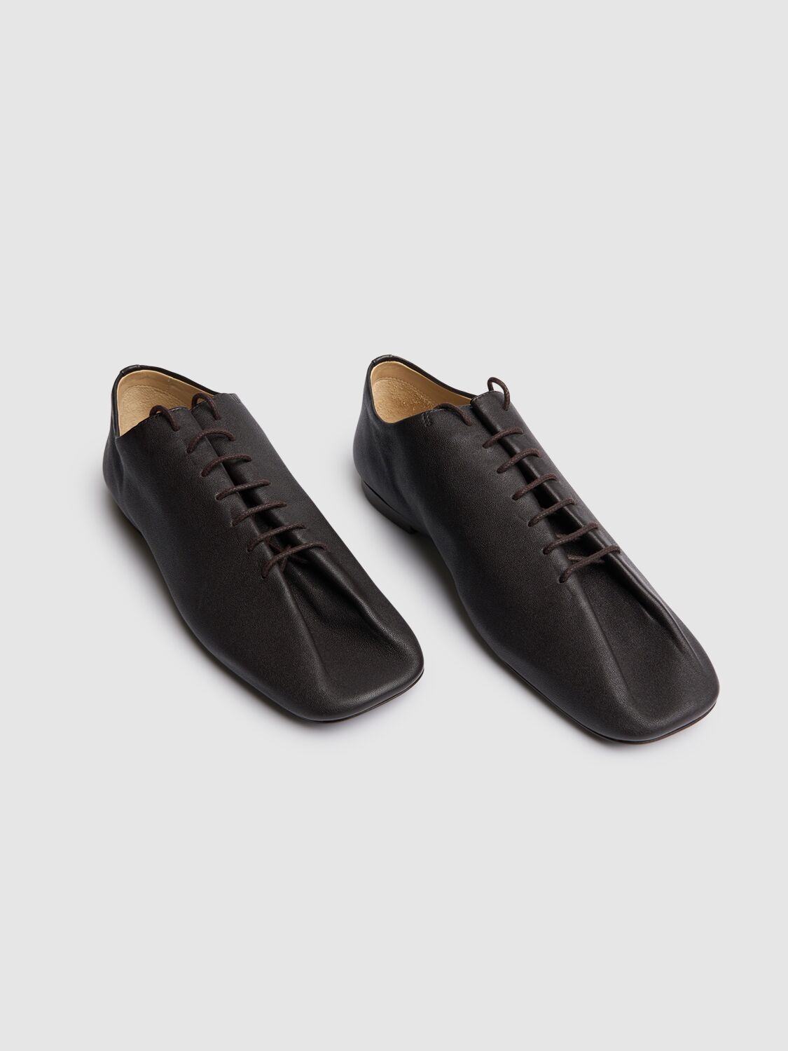 Lemaire Square-toe Lace-up Shoes In Black