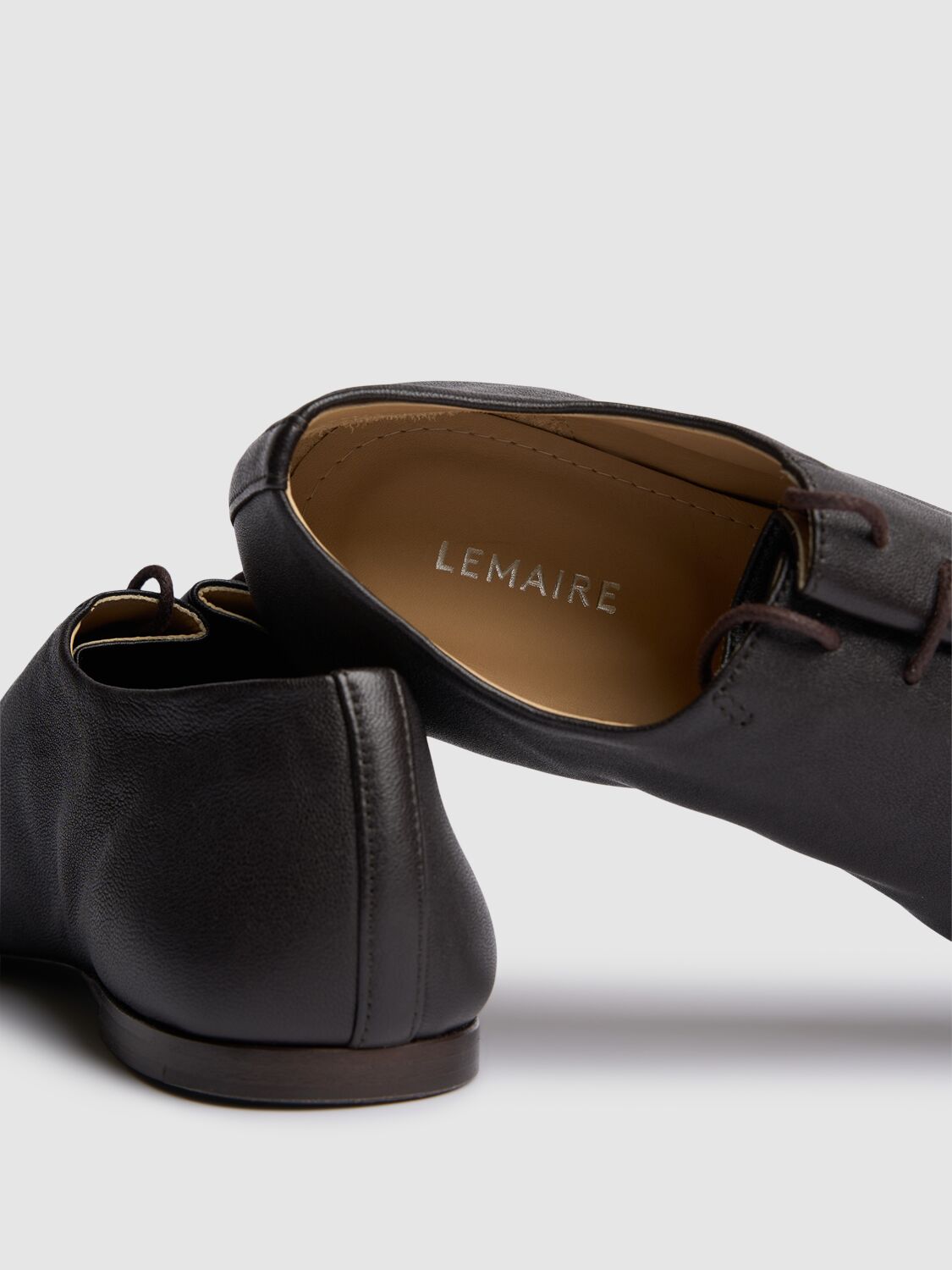 Lemaire Square-toe Lace-up Shoes In Black