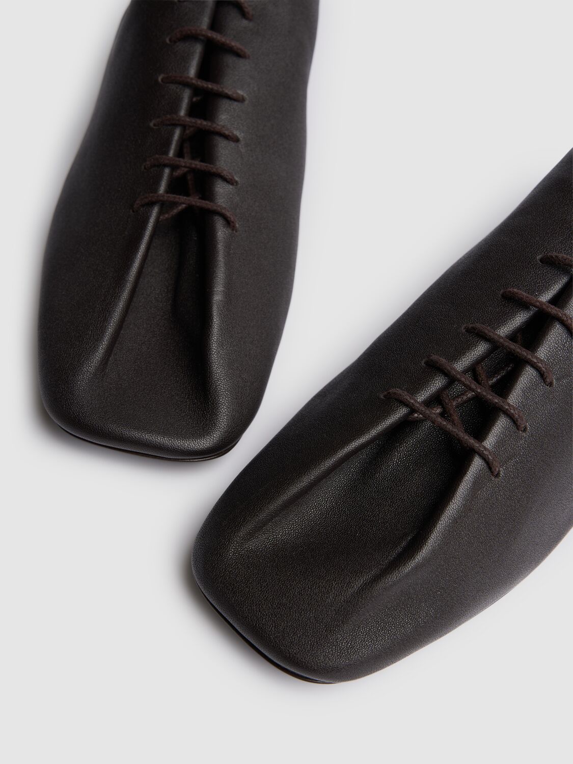 Lemaire Square-toe Lace-up Shoes In Black