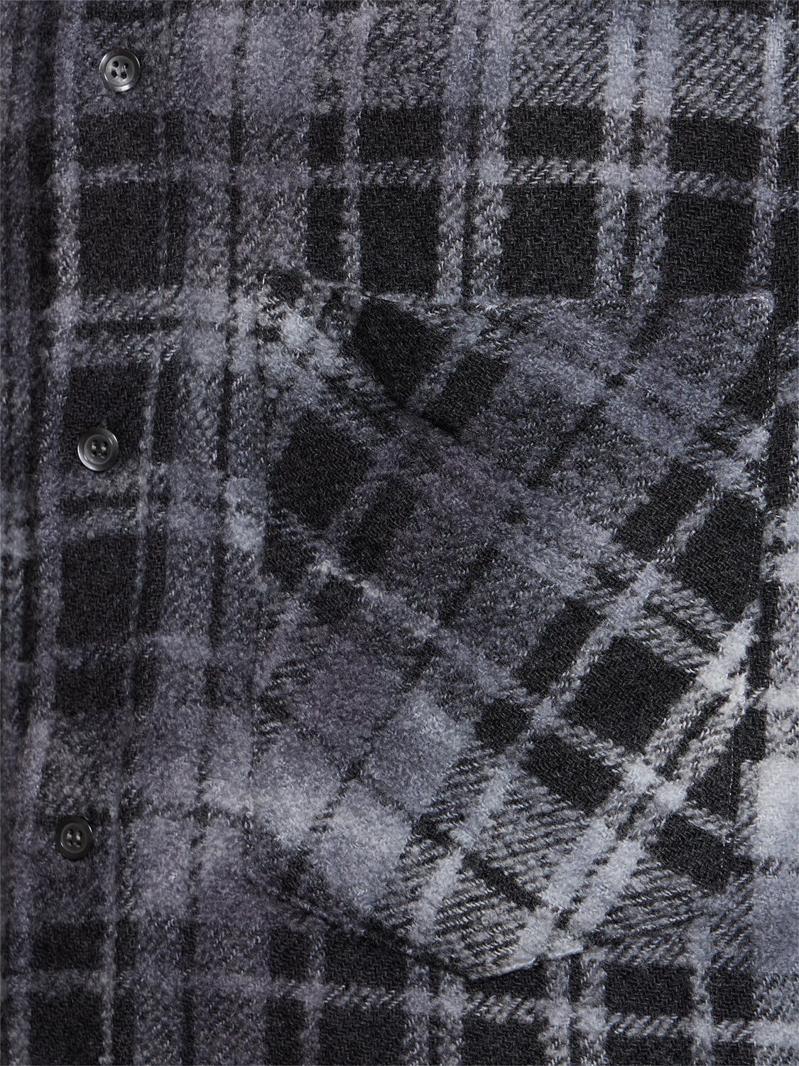 Shop Giorgio Brato Destroyed Check Cashmere Blend Shirt In Black/grey