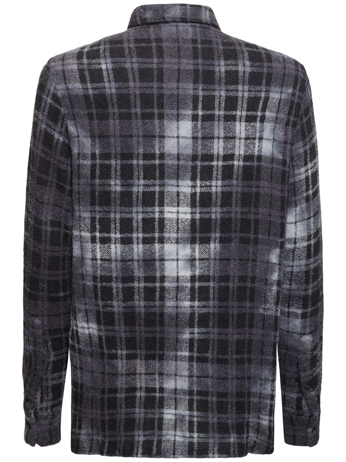 GIORGIO BRATO DESTROYED CHECK CASHMERE BLEND SHIRT 