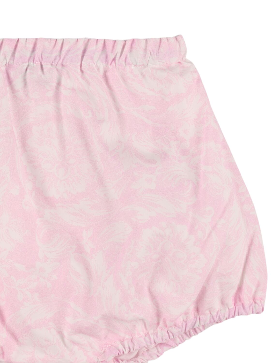 Shop Versace Cotton Jersey Dress & Diaper Cover In White/pink