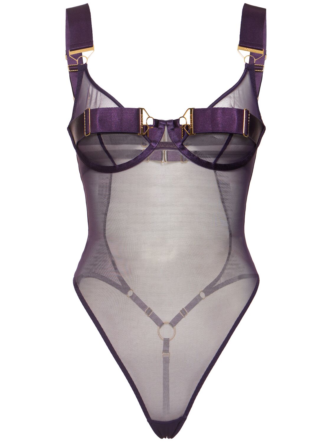 Bordelle Retta Mesh Bodysuit In Purple