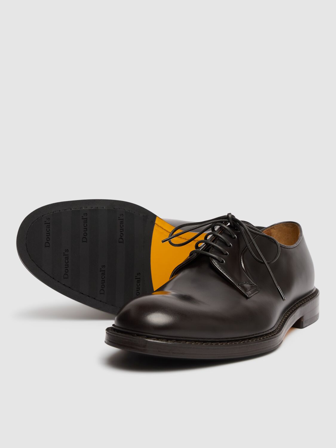 Shop Doucal's Leather Lace-up Derby Shoes In Brown