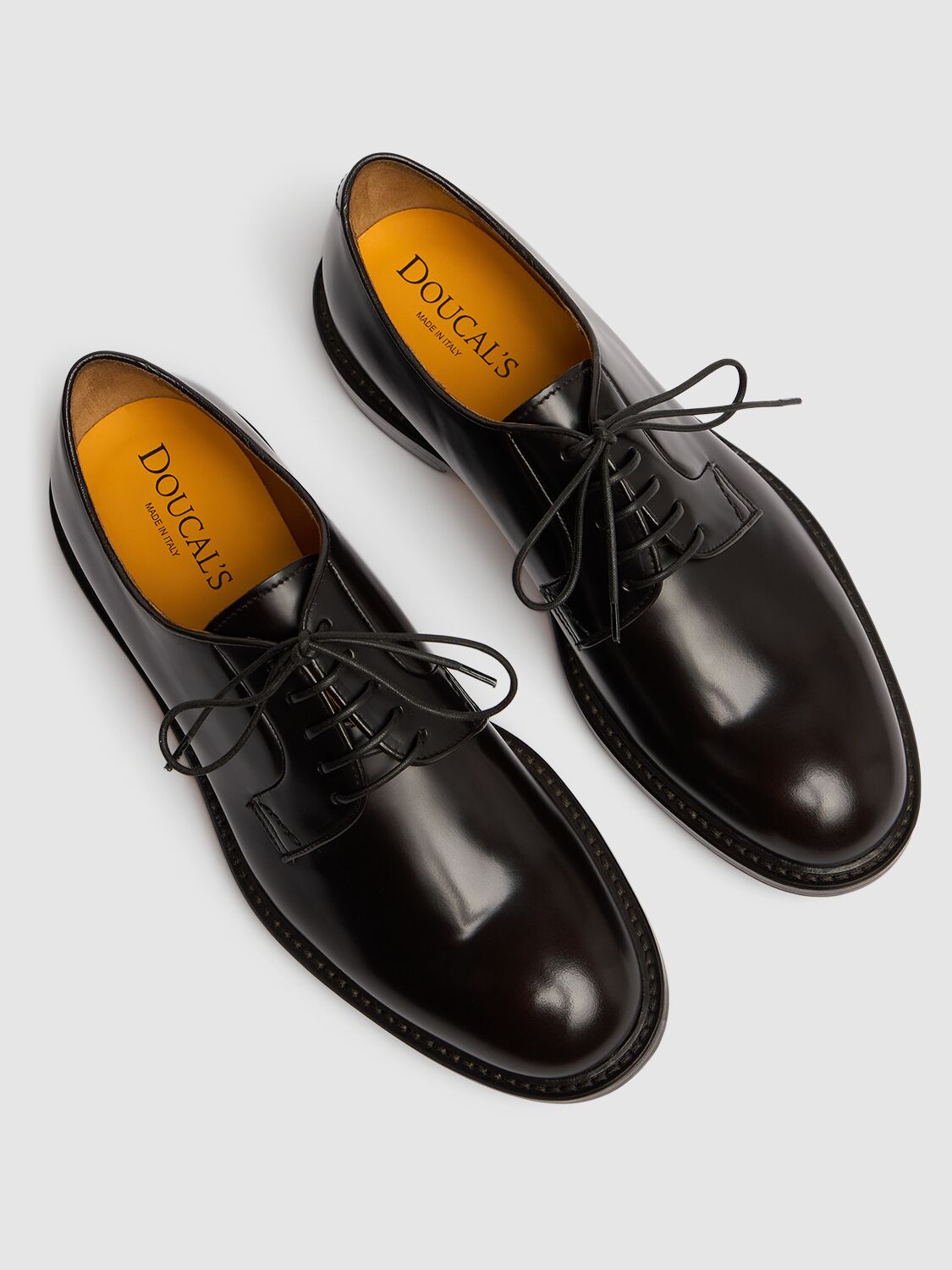 Shop Doucal's Leather Lace-up Derby Shoes In Brown