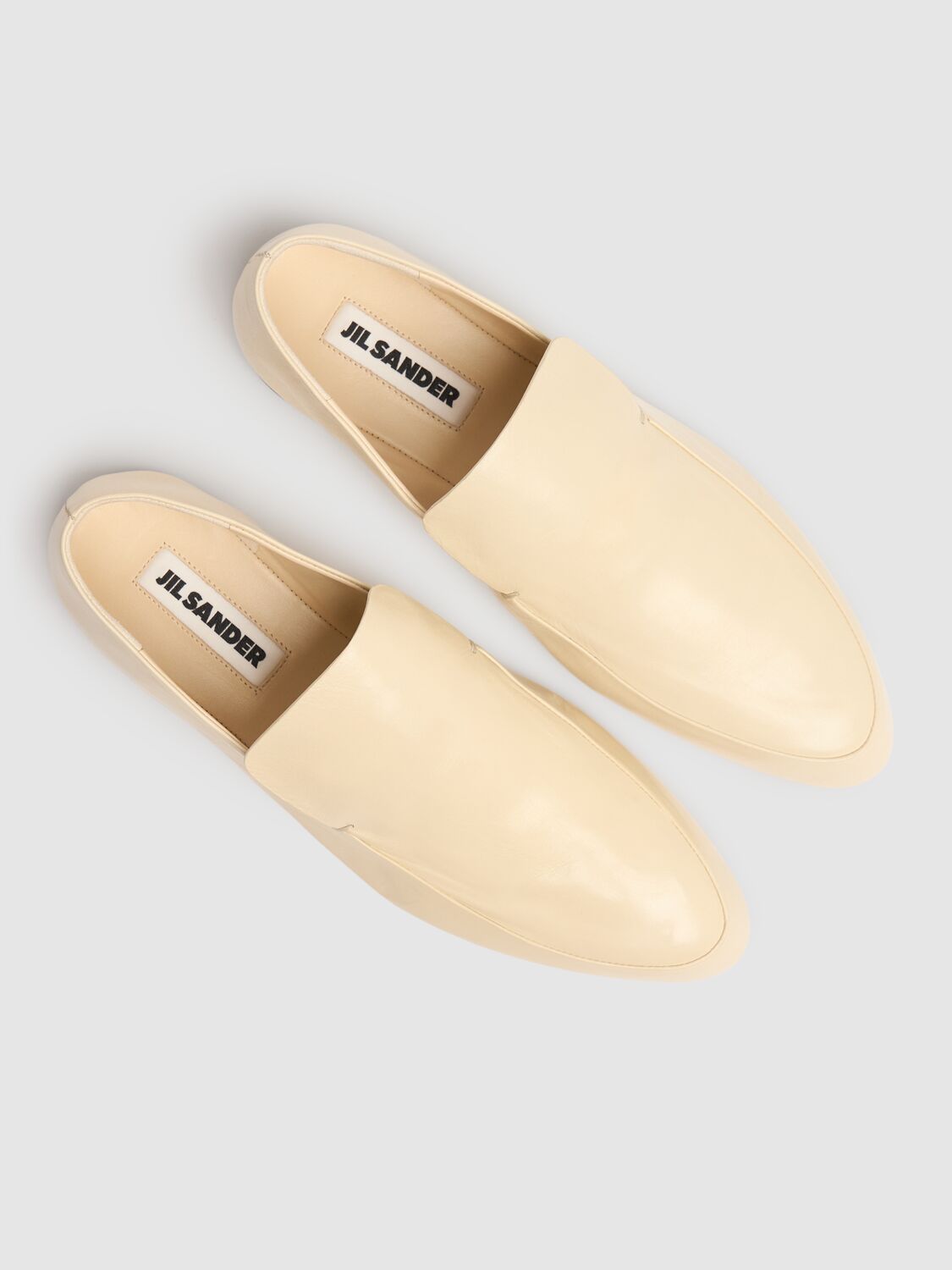 Shop Jil Sander 10mm Leather Loafers In Off White