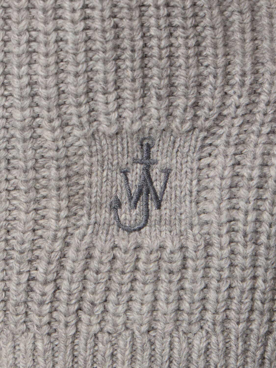 Shop Jw Anderson Jwa Cotton Blend Half Zip Sweater In Light Grey