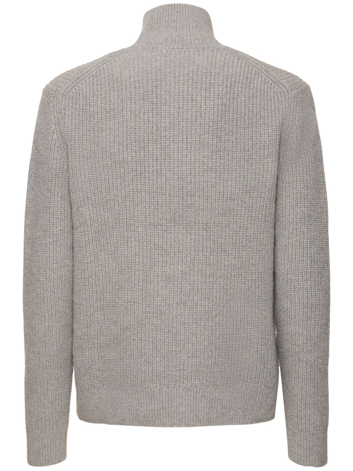 Shop Jw Anderson Jwa Cotton Blend Half Zip Sweater In Light Grey