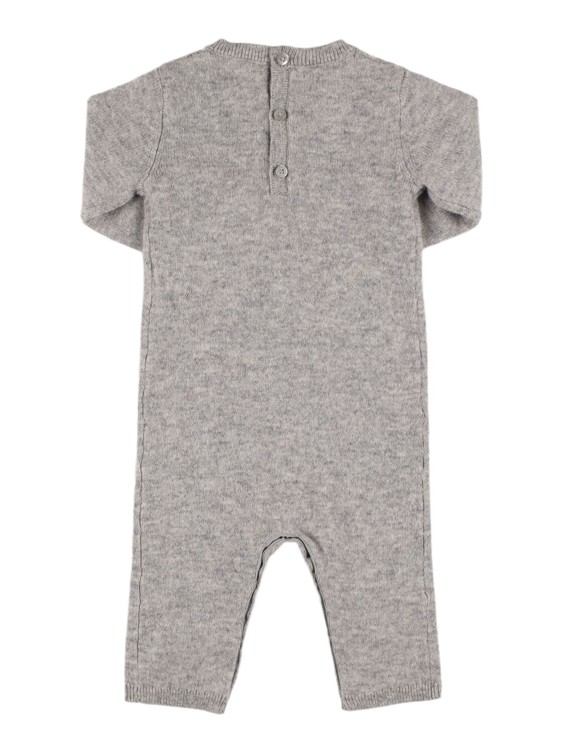 Shop Bonpoint Cashmere Knit Romper In Grey