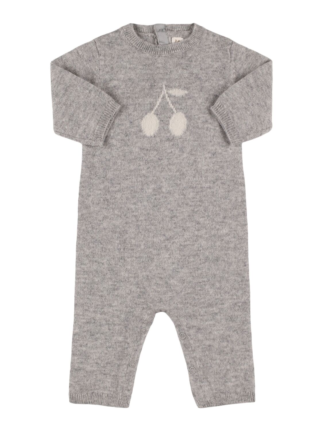 Bonpoint Cashmere Knit Romper In Grey