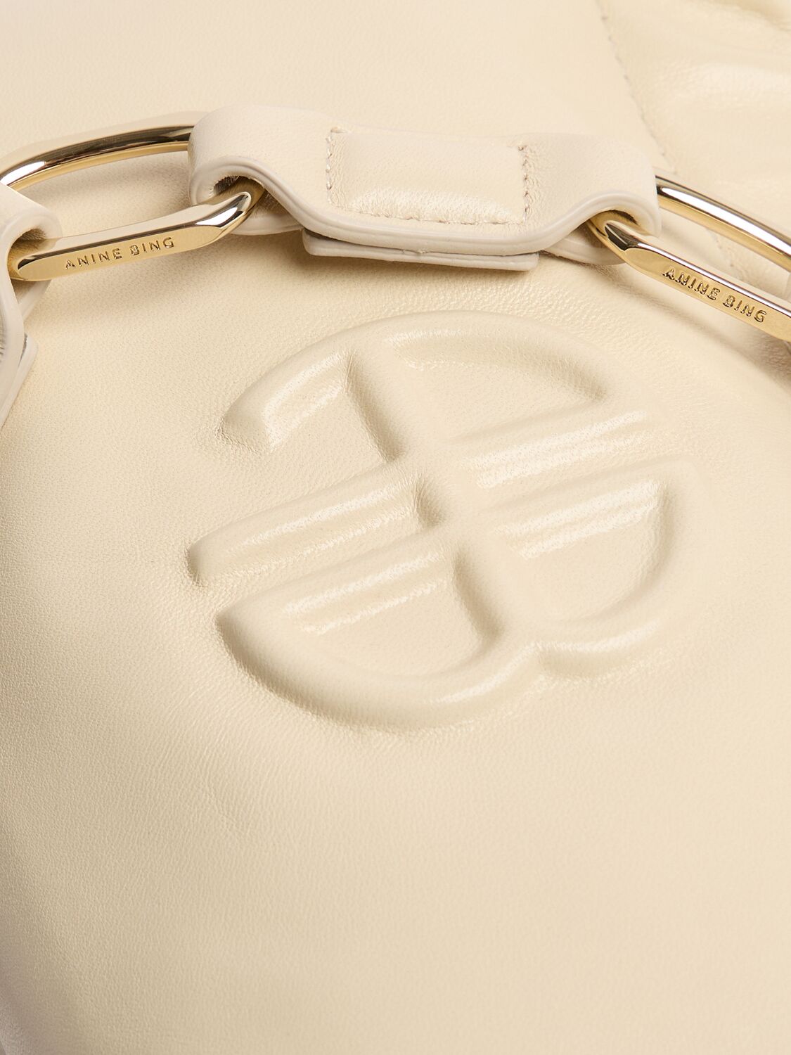 Shop Anine Bing Small Kate Leather Shoulder Bag In Ivory