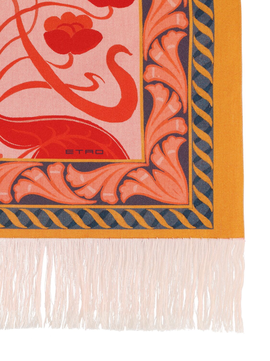 Shop Etro Summer Fringed Throw In Multicolor