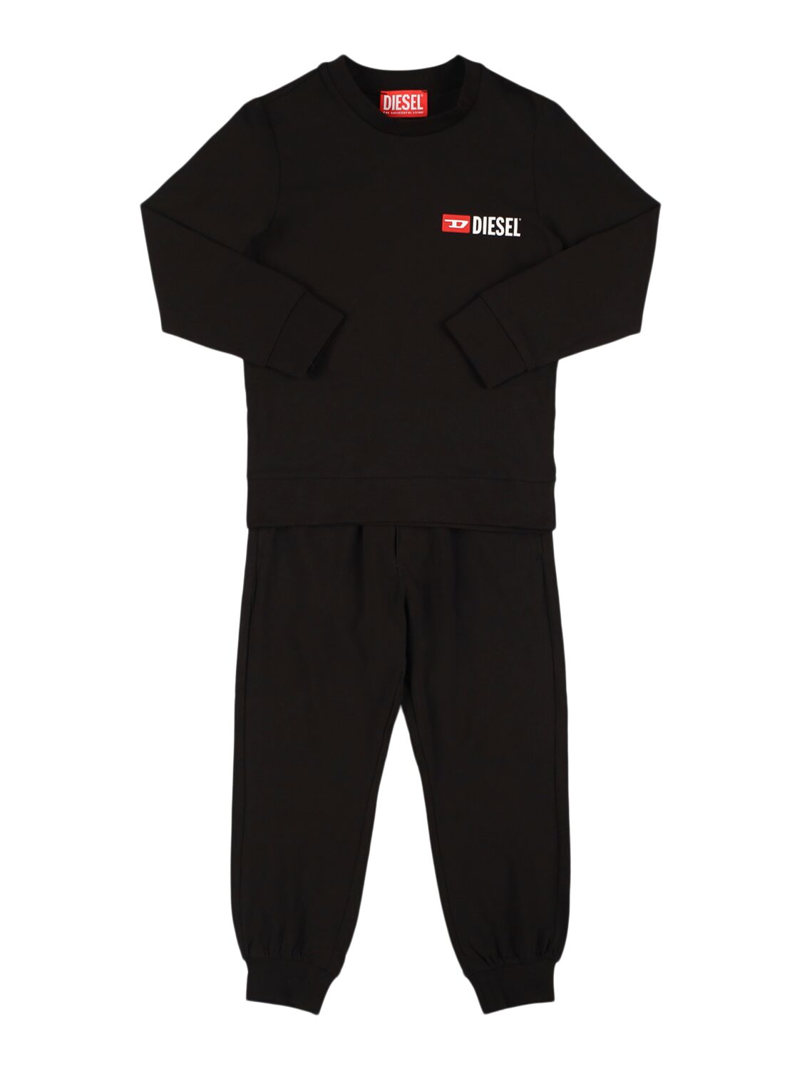 Diesel Babies' Cotton Jersey Pajama Set W/logo In Black