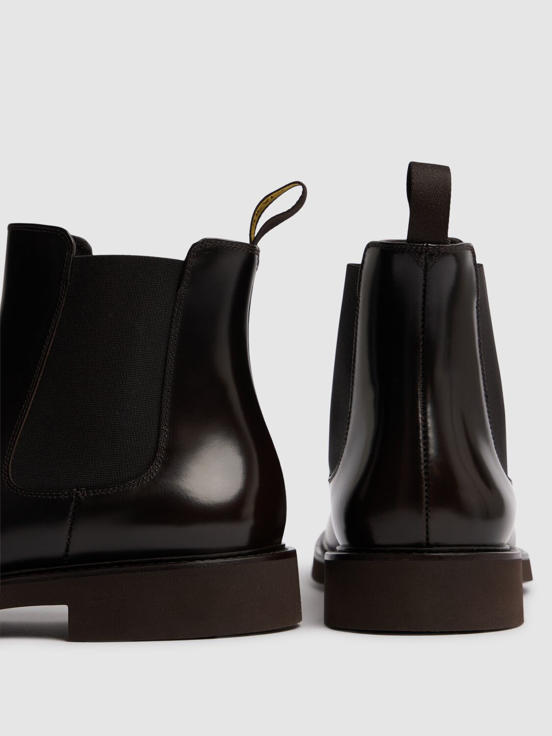 DOUCAL'S GLOSSY LEATHER BEATLE BOOTS 