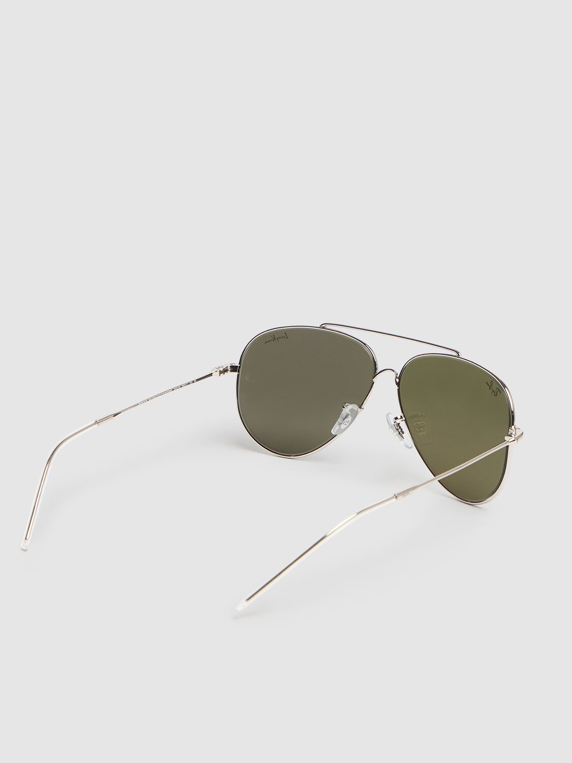 Shop Ray Ban Lk Aviator Reverse Metal Sunglasses In 银色/蓝色