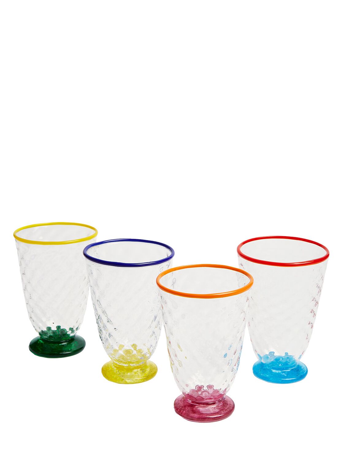 Set Of 4 Murano Quilted Glasses