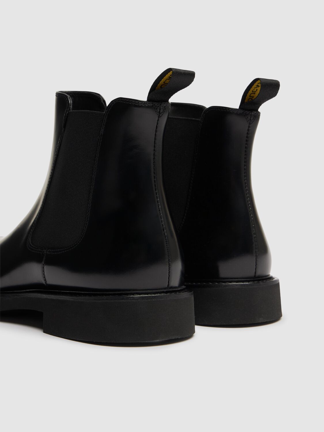 Shop Doucal's Glossy Leather Beatle Boots In Black