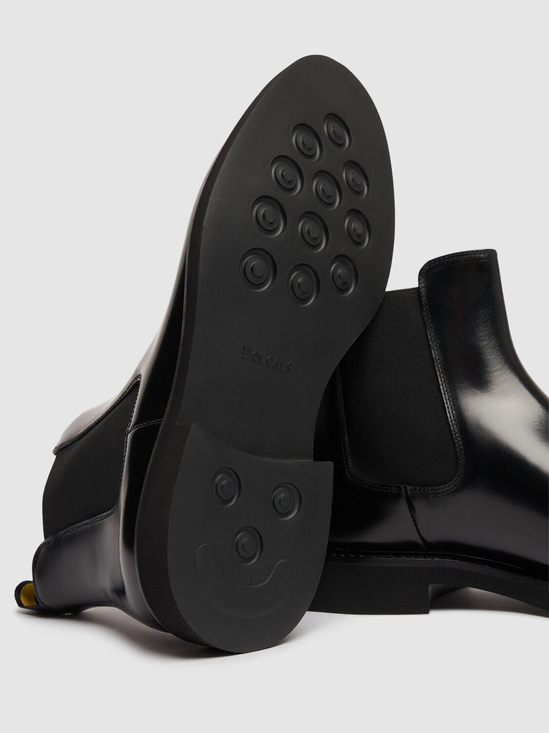 Shop Doucal's Glossy Leather Beatle Boots In Black