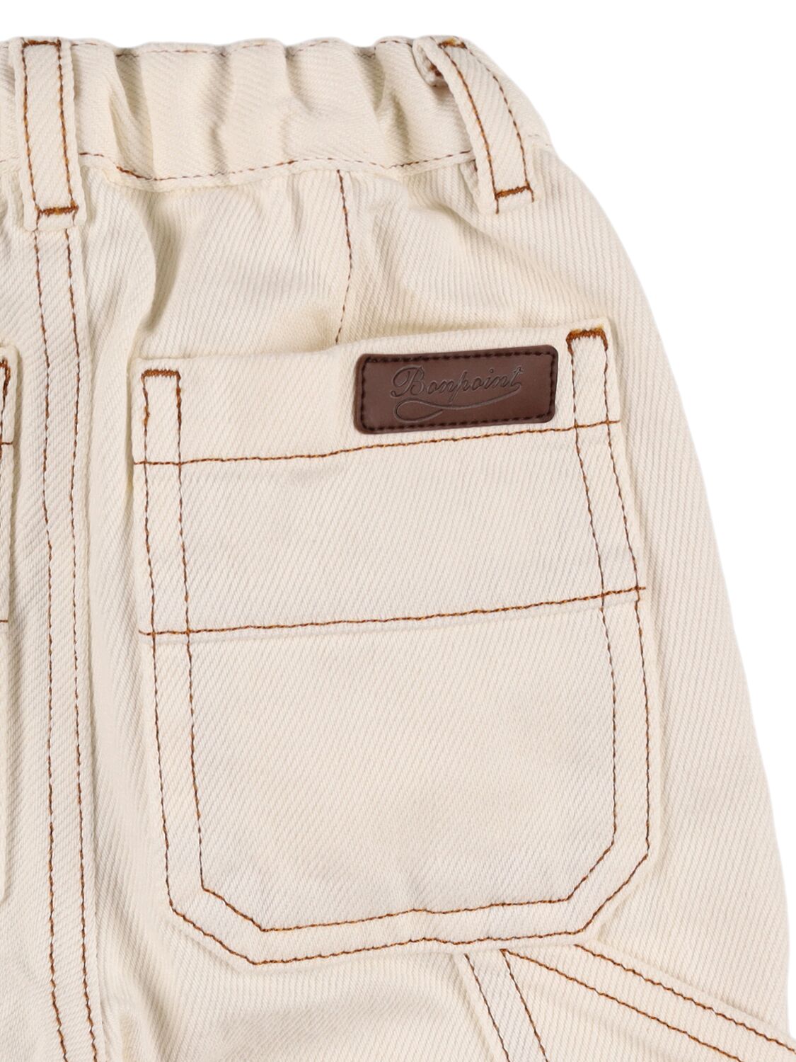 Shop Bonpoint Cotton Jeans In Off-white