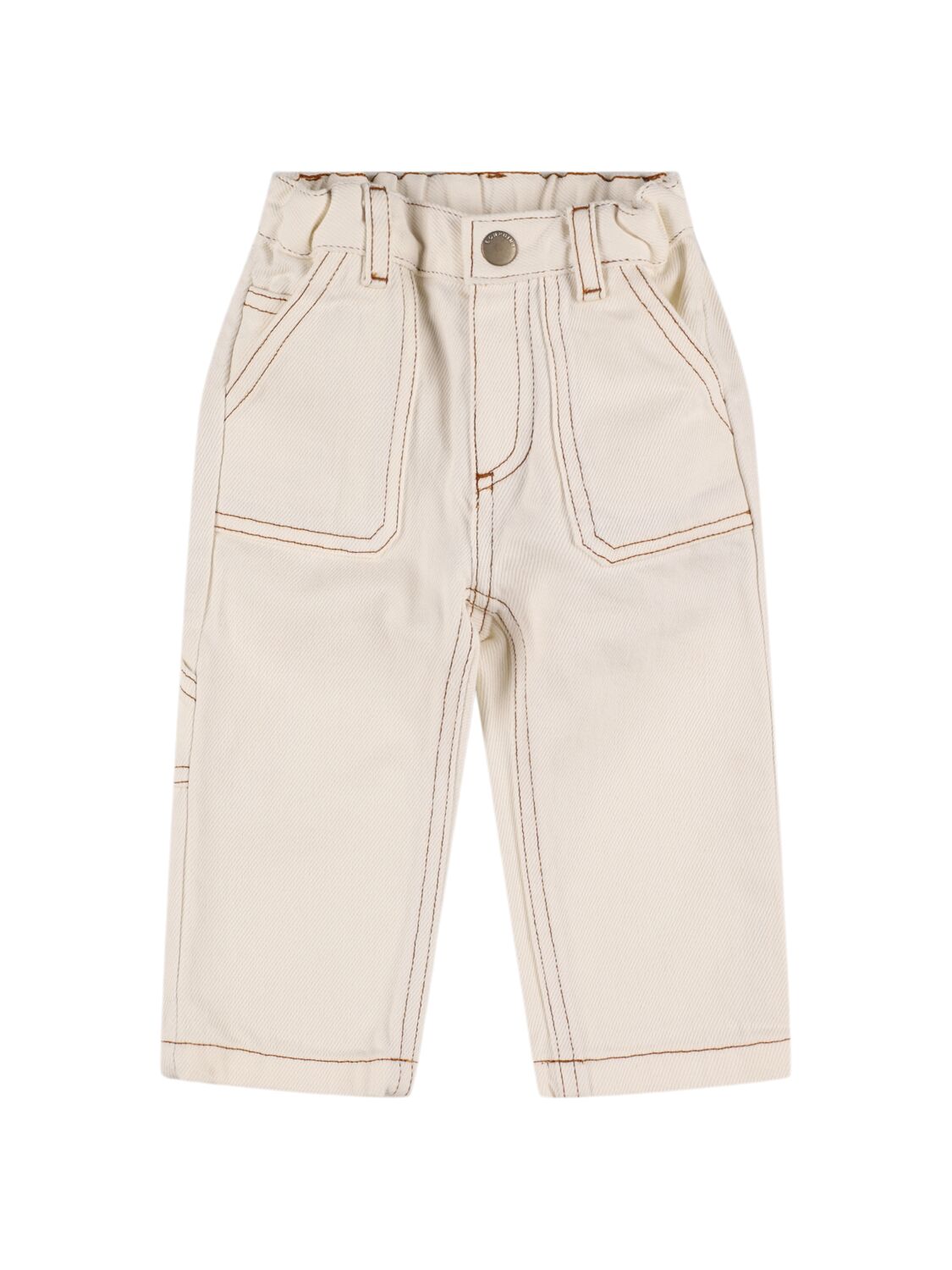 Bonpoint Cotton Jeans In Off-white