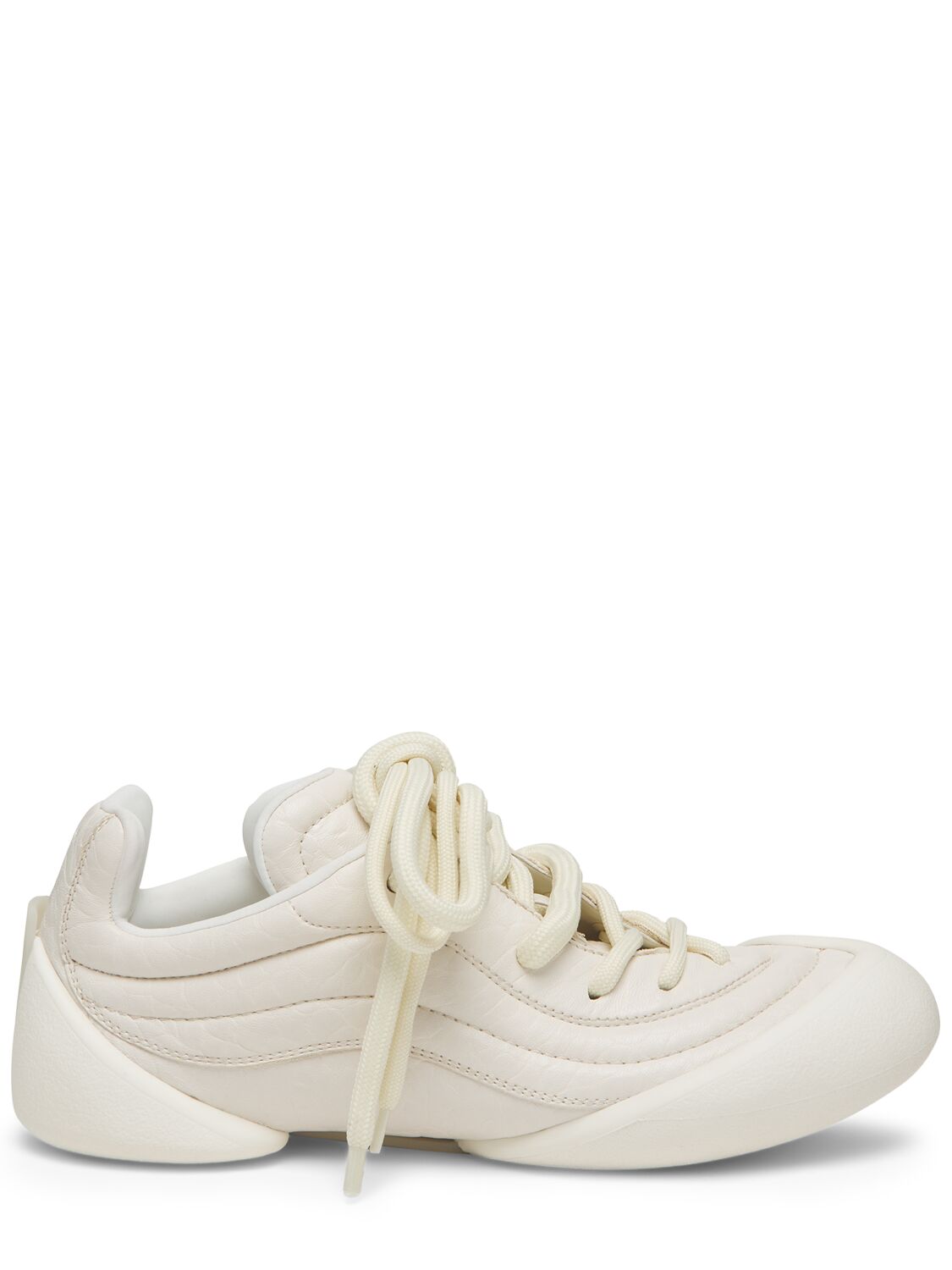 Shop Alexander Mcqueen Flexion Leather Sneakers In Off White