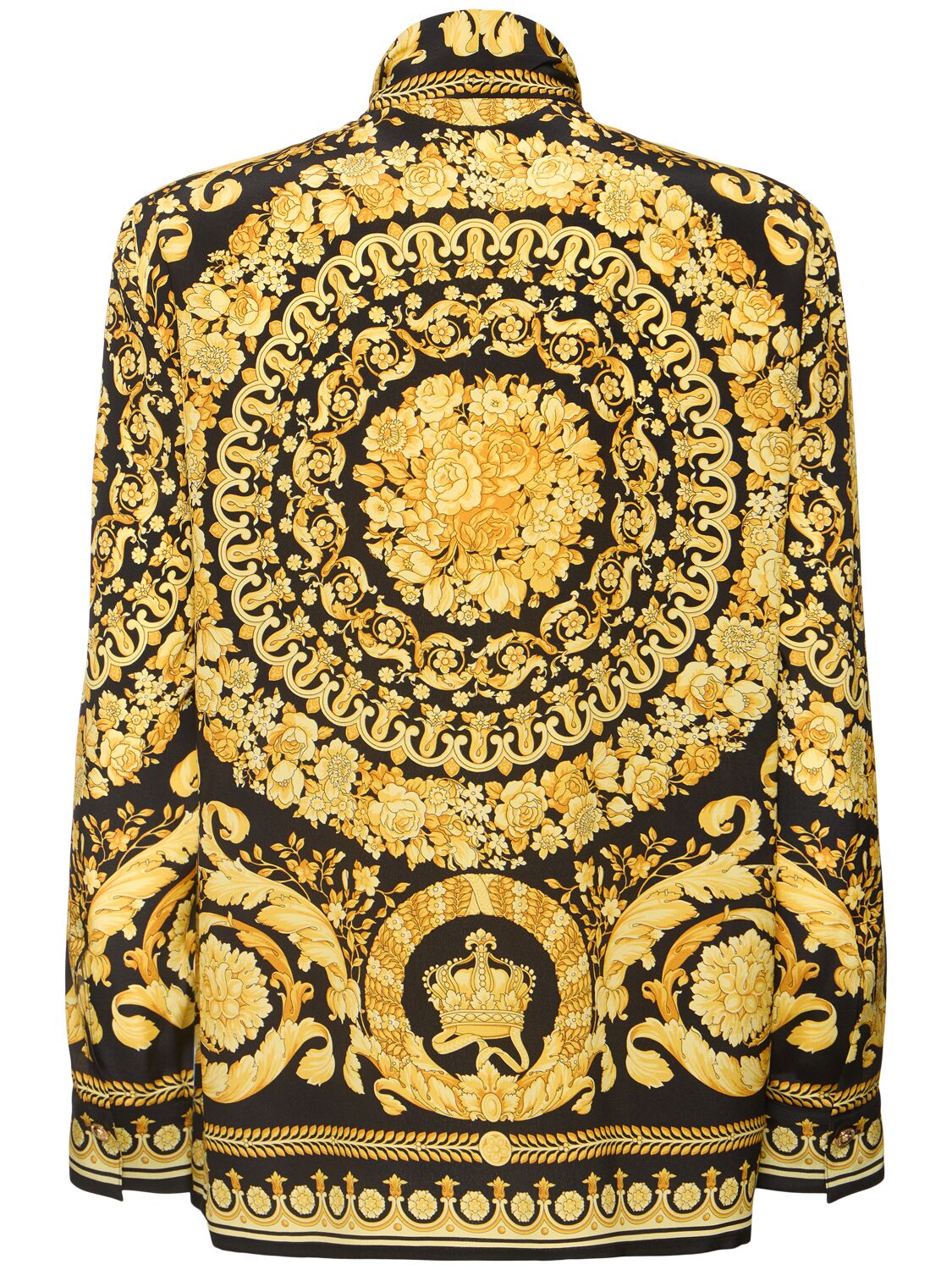 Shop Versace Baroque Print Silk Shirt In Black/gold