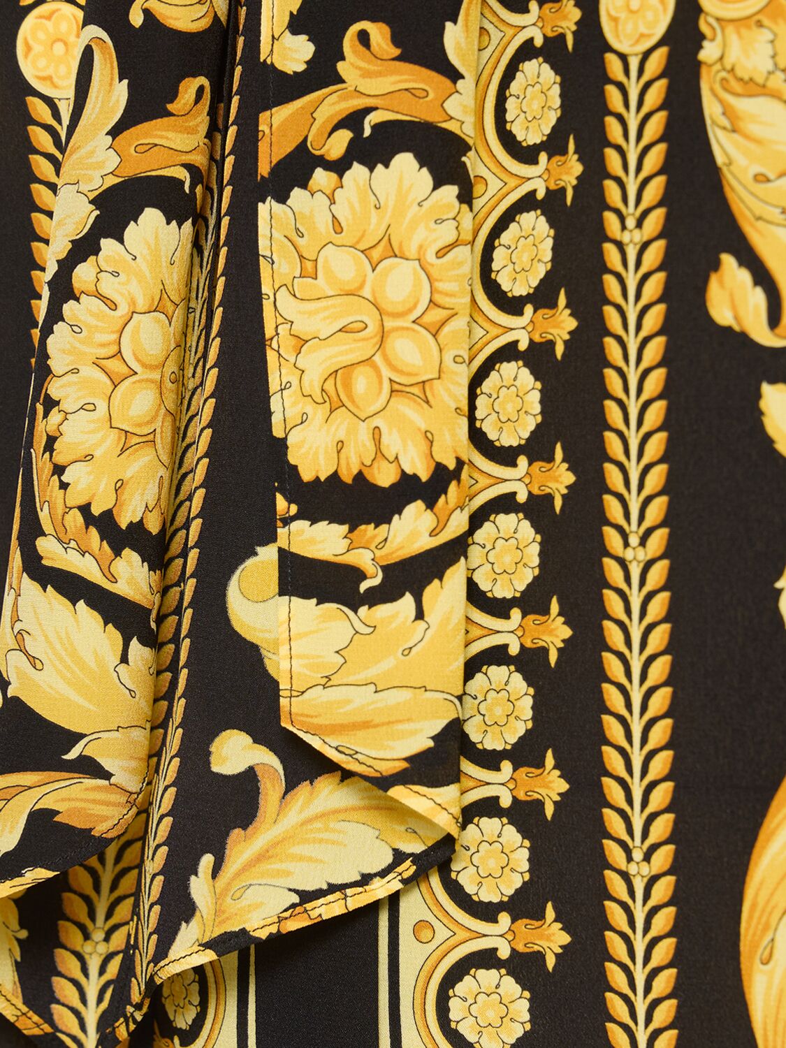 Shop Versace Baroque Print Silk Shirt In Black/gold