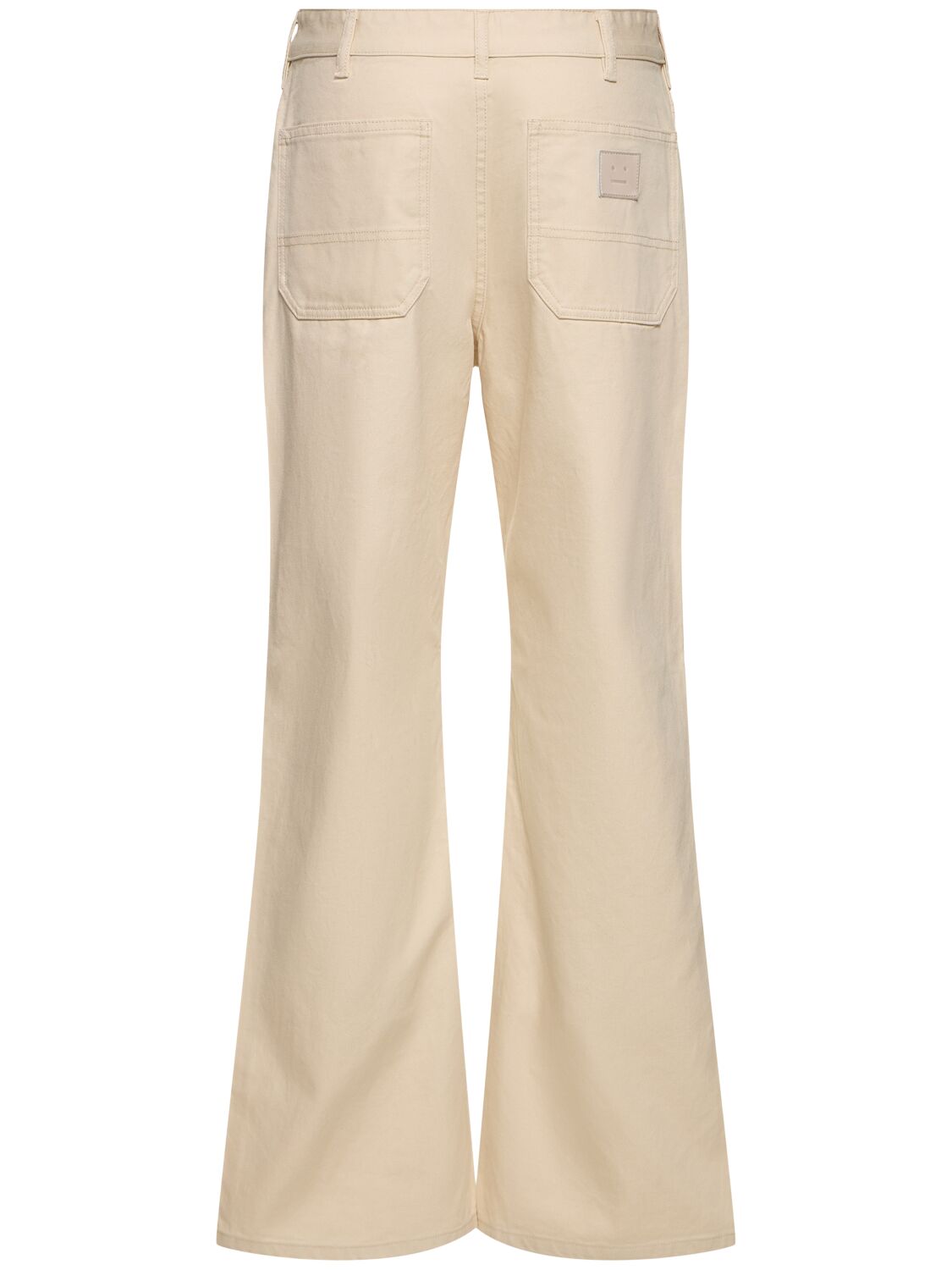 Shop Acne Studios Palma Cotton Canvas Straight Pants In Oatmeal