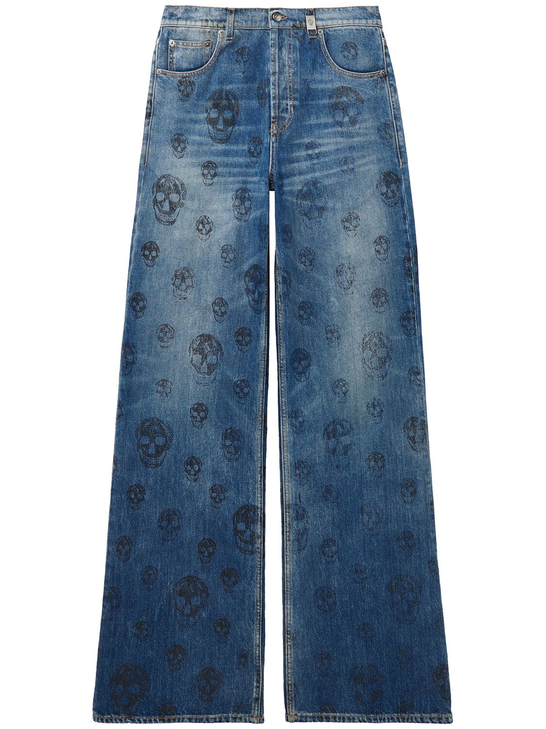 Skull Baggy Cotton Jeans