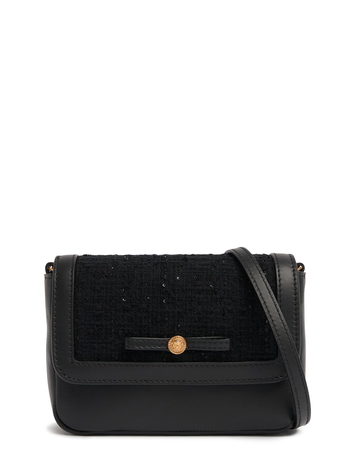 Versace Leather Shoulder Bag In Black