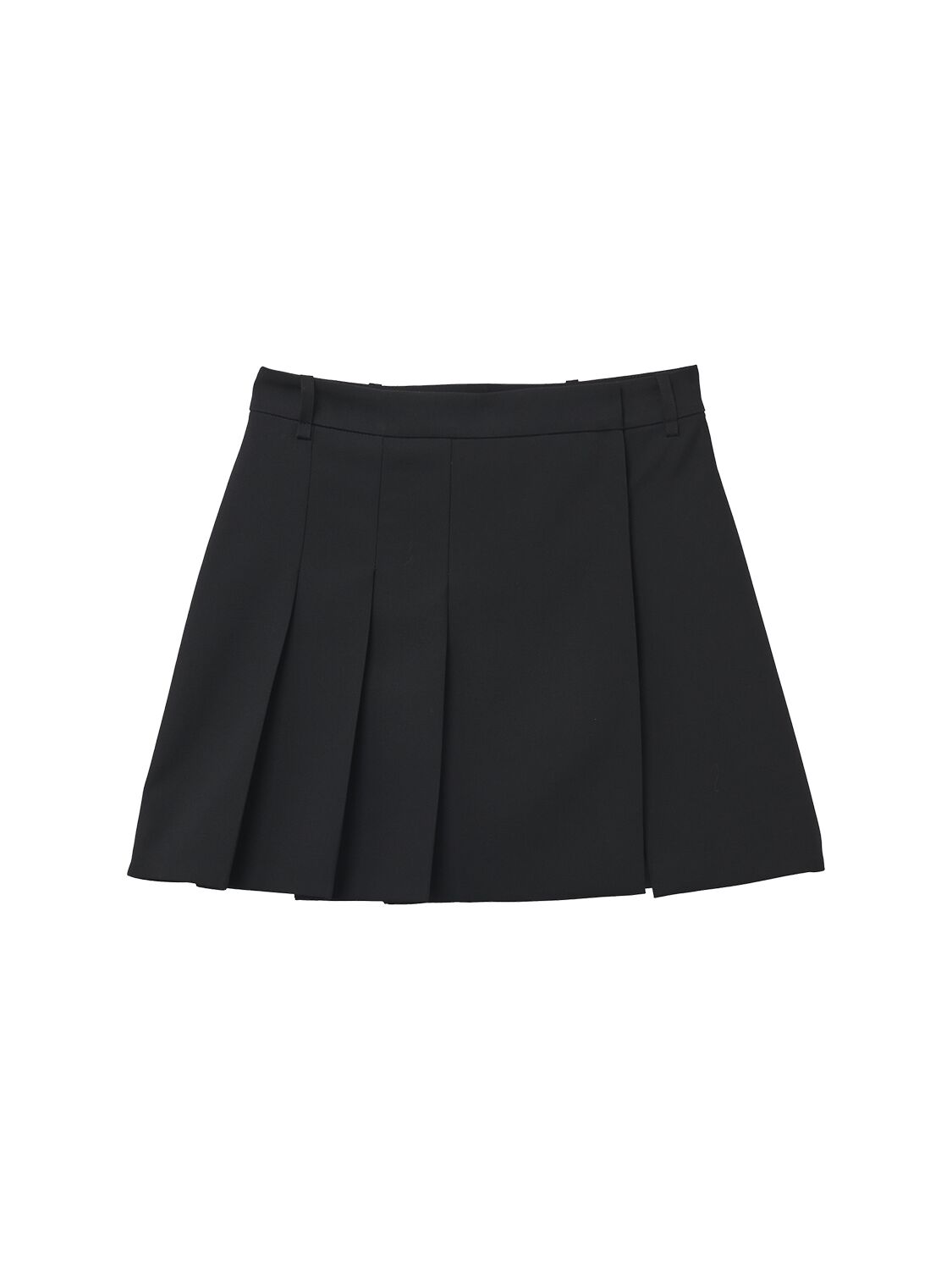 Alexander Mcqueen Frayed Pleated Wool-twill Mini Wrap Skirt In Black