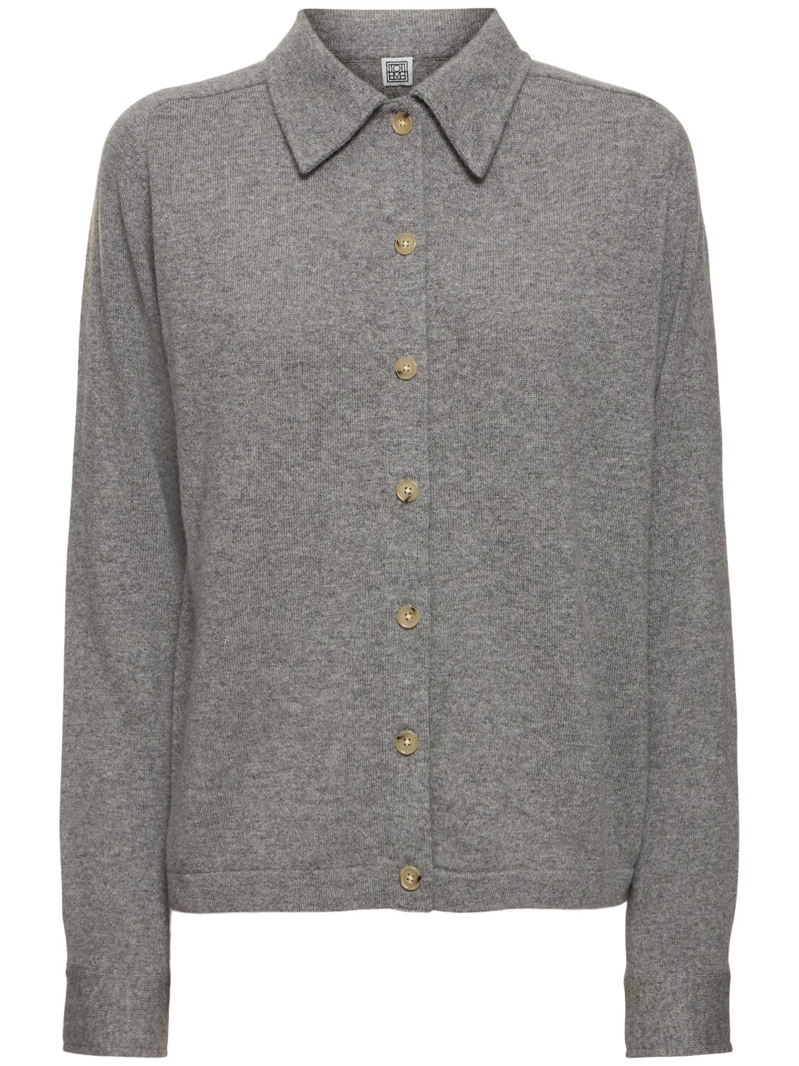 Totême Raglan Sleeve Cashmere Shirt In Grey