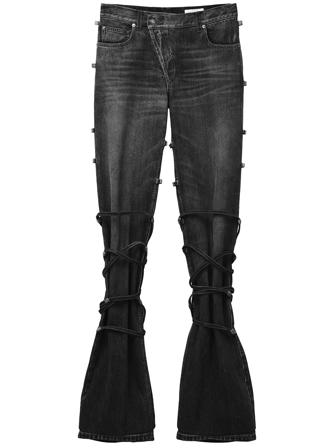 Alexander Mcqueen Stonewashed Cotton Baggy Jeans In Black