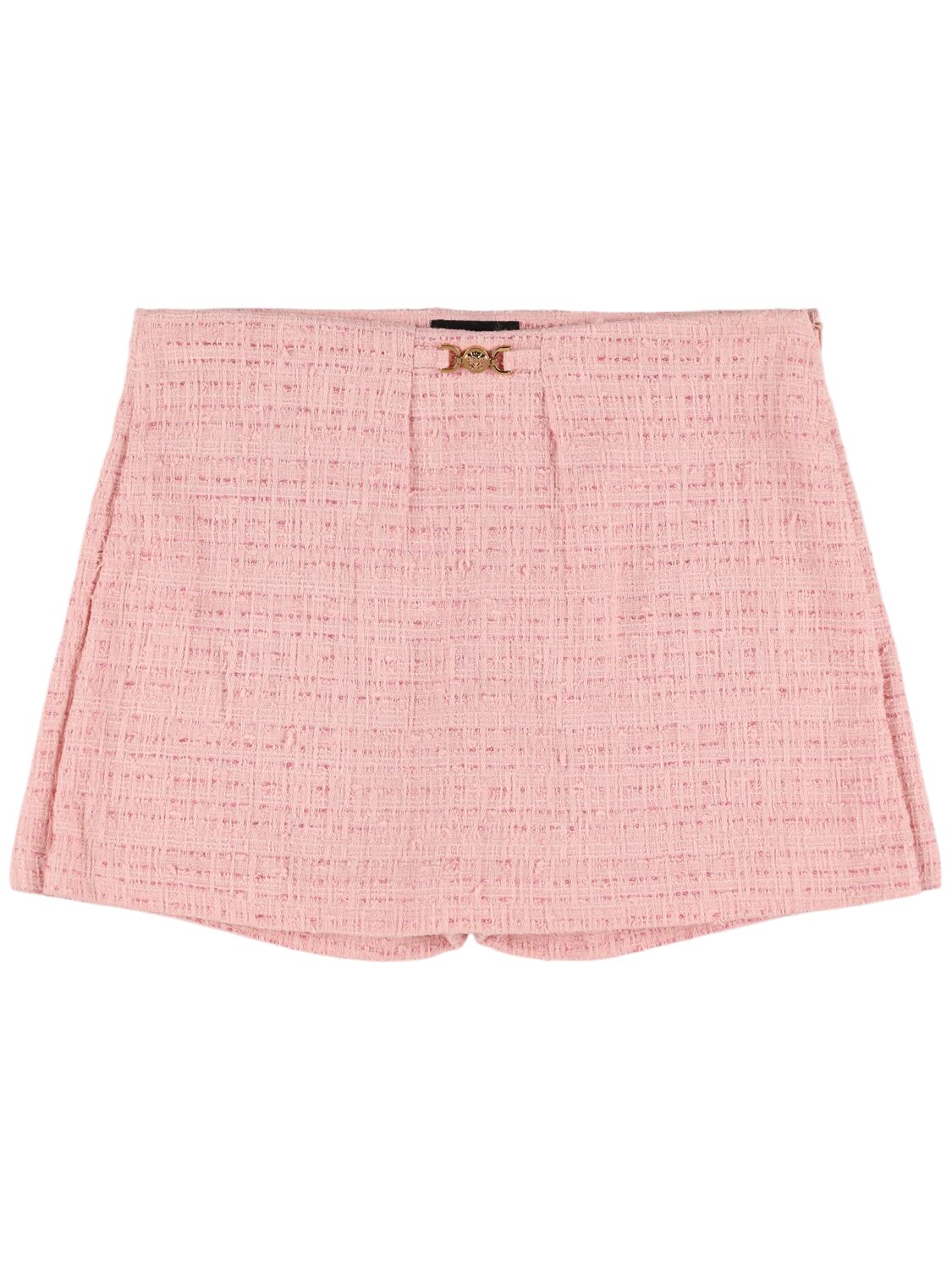 Versace Cotton Blend Tweed Skirt In Pink