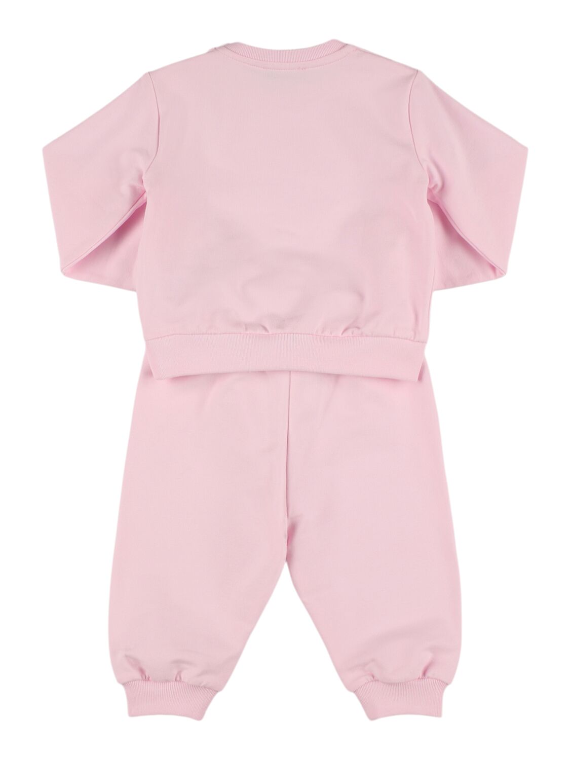 Versace Printed Cotton Sweatshirt & Sweatpants In Pink