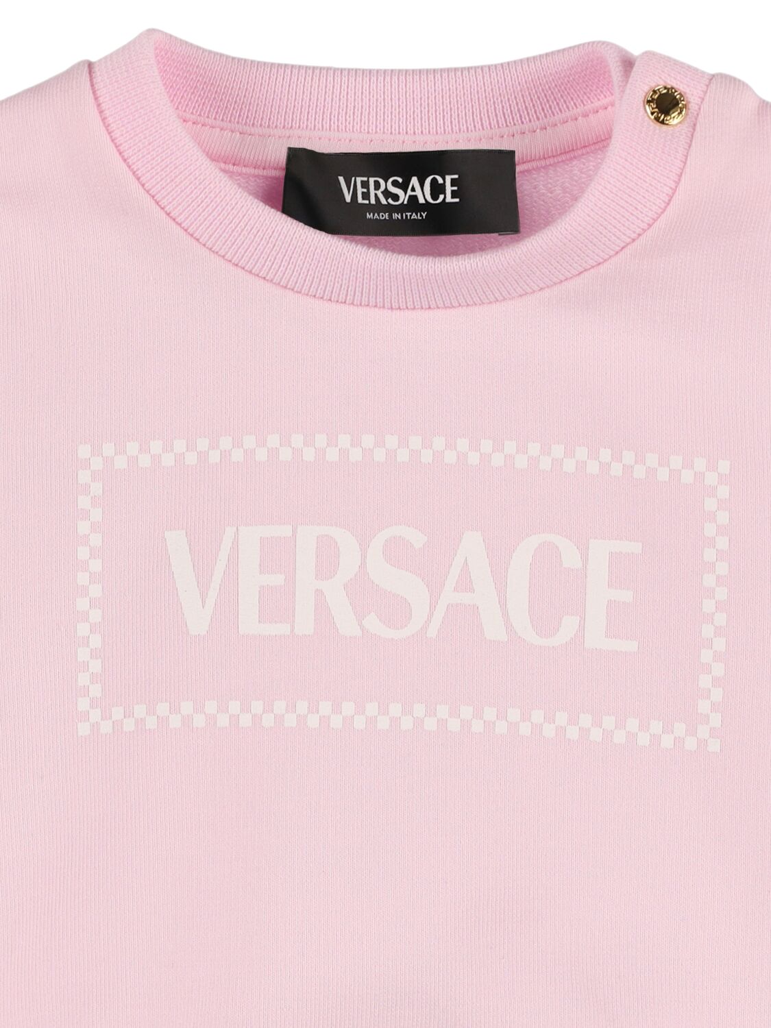 Versace Printed Cotton Sweatshirt & Sweatpants In Pink