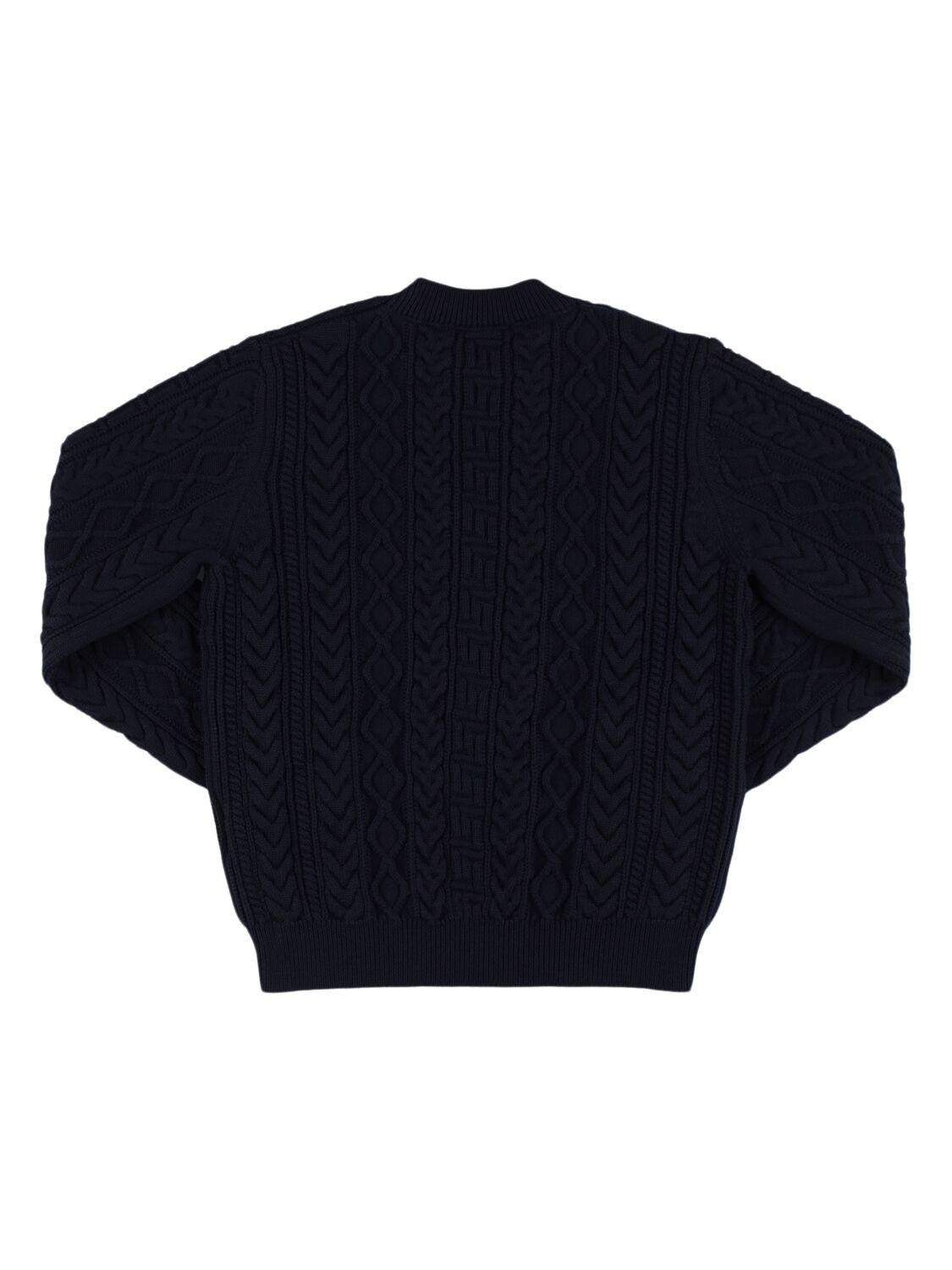 Shop Versace Wool Knit Sweater In Blue